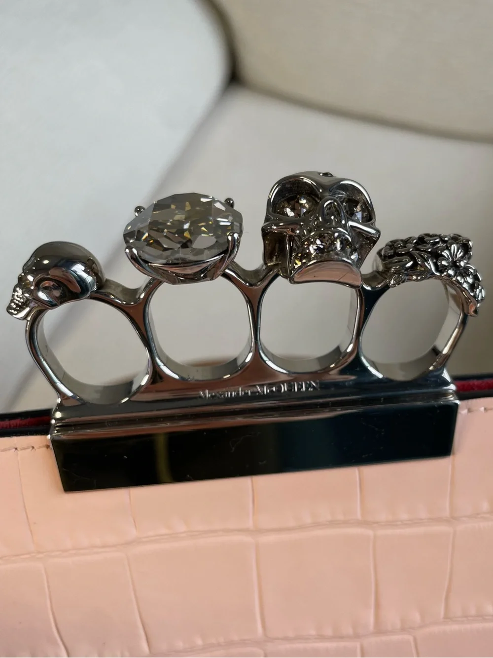 NWT Alexander McQueen Knuckle Clutch with Dust Bag and Branded Cards